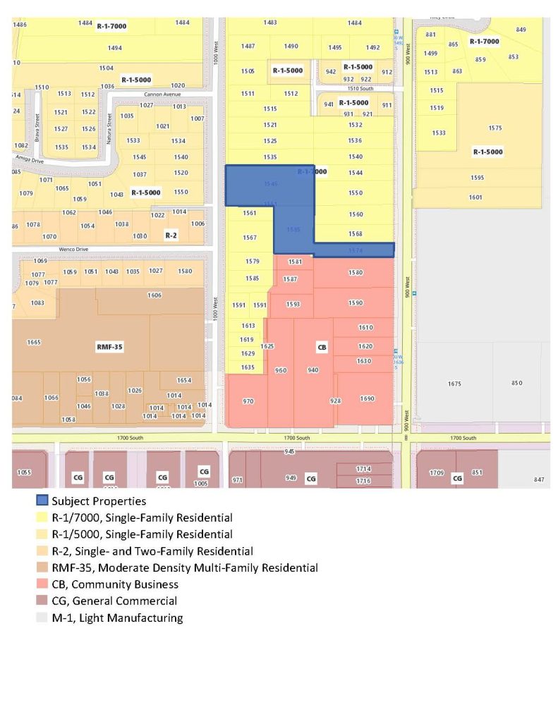 Zoning Map Amendment at 1549 S 1000 W Planning